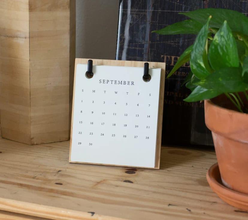 Calendar and office planning desk