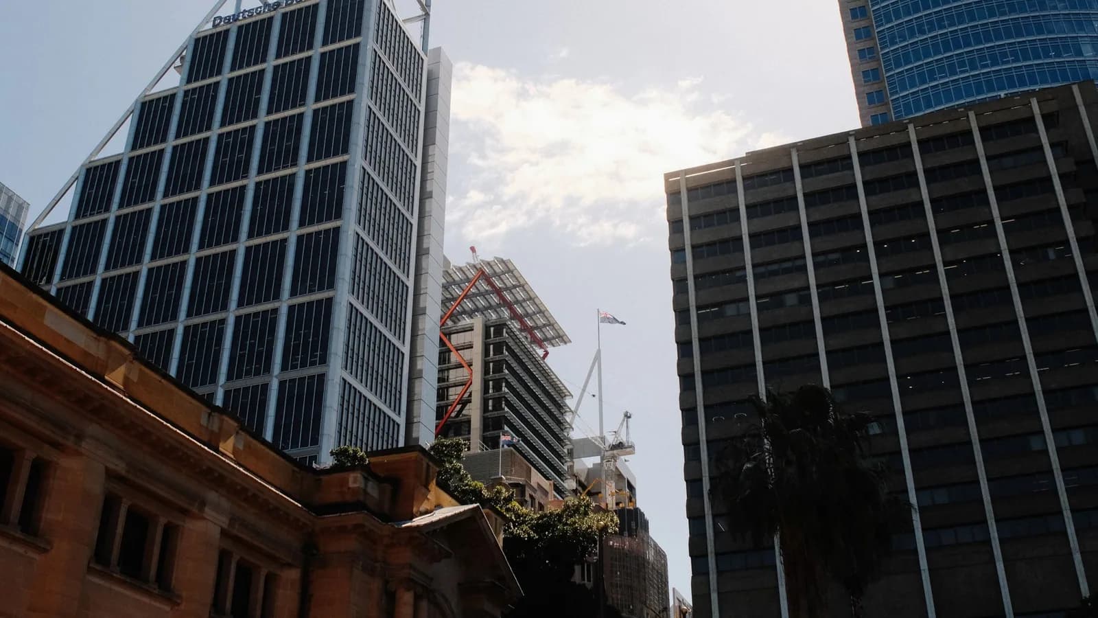 Office buildings rising above central Sydney.